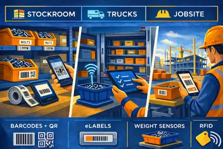 Which Inventory Tracking Technology Fits Your Stockroom, Trucks, and Jobsites?