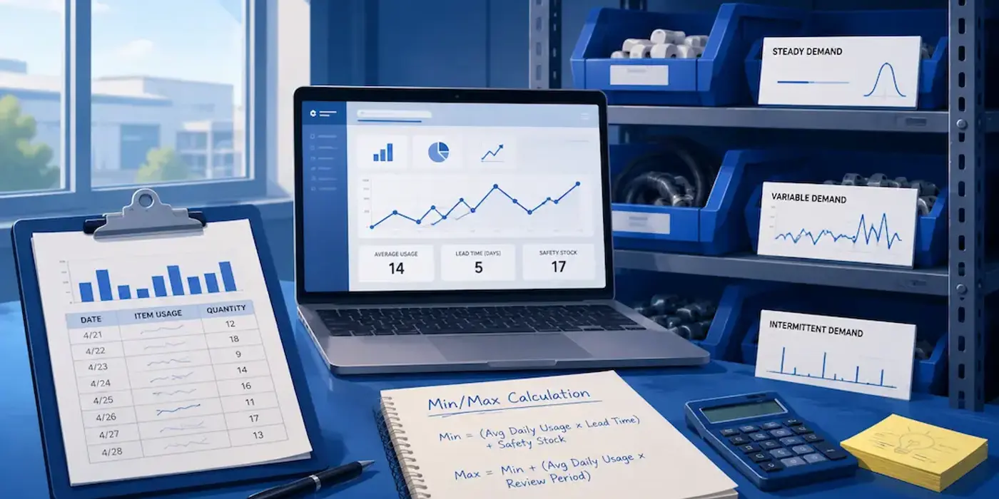 How Much Usage Data Do You Need to Set Accurate Min/Max Levels for Point-of-Use Inventory?